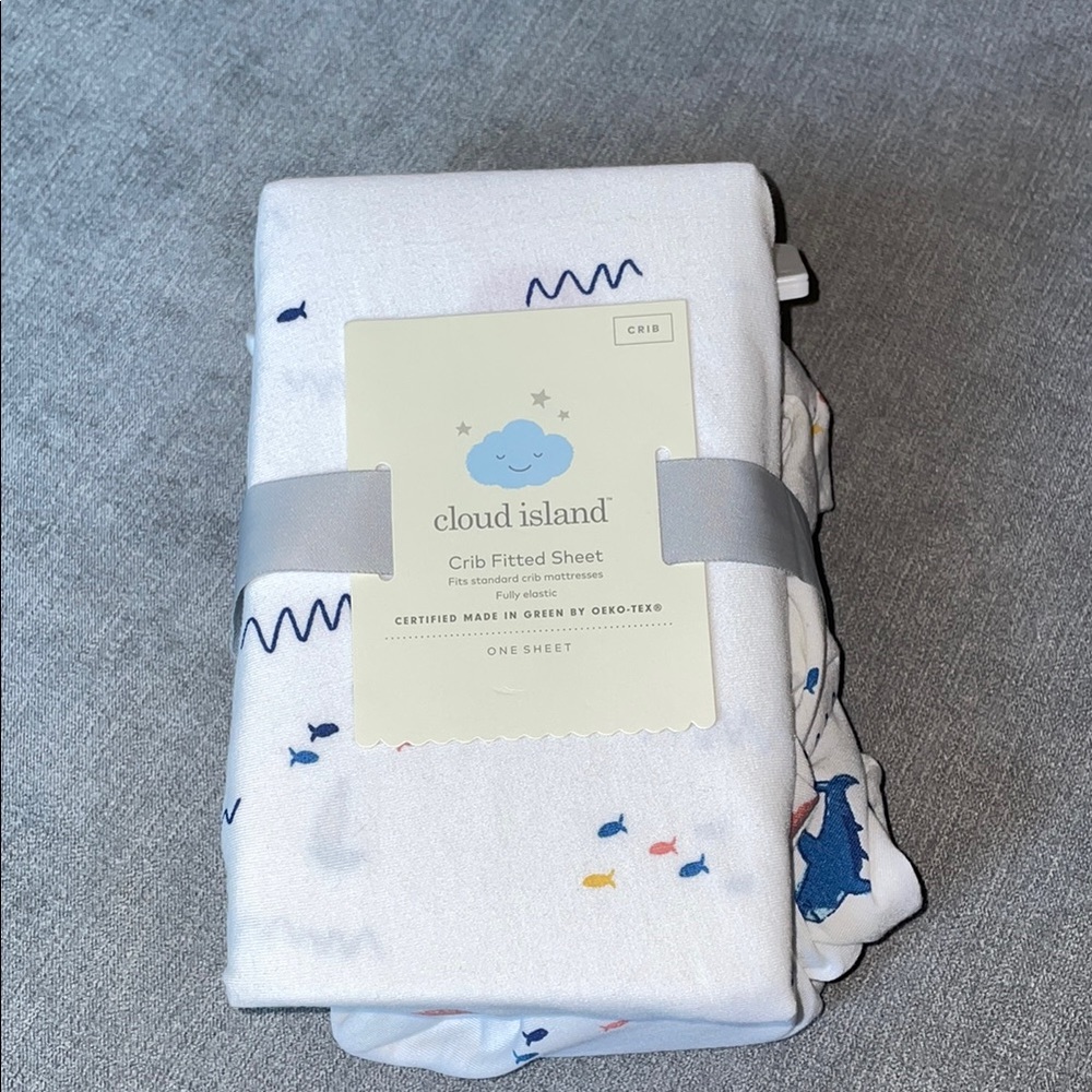 Cloud Island White Crib Sheet-Nautical